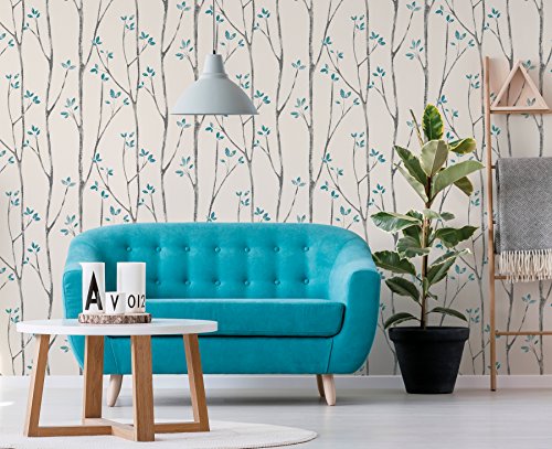Urban Walls UW24777 Scandi Tree Sidewall, azul