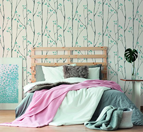 Urban Walls UW24777 Scandi Tree Sidewall, azul