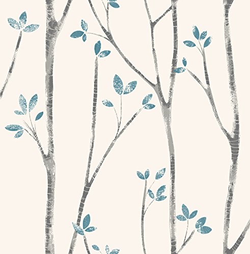 Urban Walls UW24777 Scandi Tree Sidewall, azul