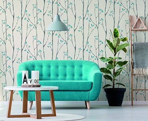 Urban Walls UW24777 Scandi Tree Sidewall, azul