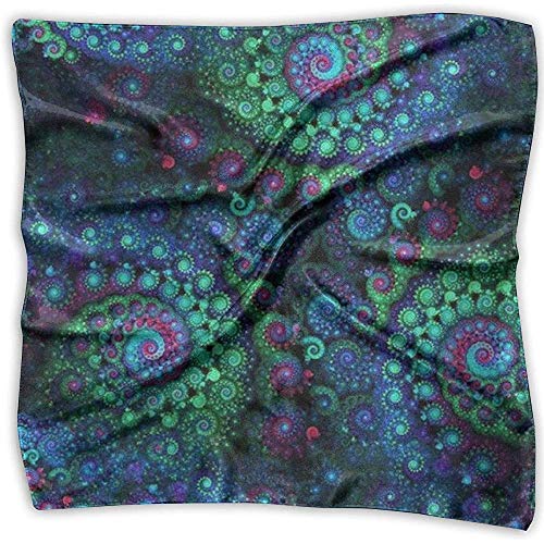 Uridy Pañuelo cuadrado pequeño de seda - Pañuelo ligero y transpirable - Pañuelo estampado digital con efecto tie dye