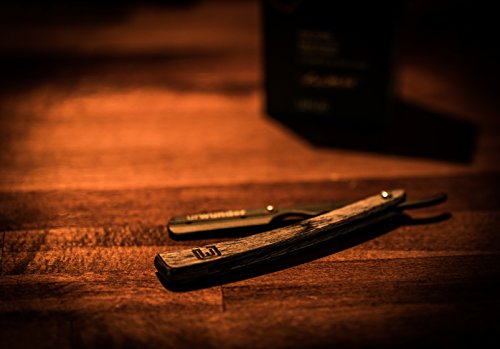 urwunder preciso Premium de navaja de afeitar Afeitado con estuche de viaje de piel y cuchillas de repuesto con instrucciones | Modelo beardo | Ideal para la Incluso de afeitado o para afeitado Lassen
