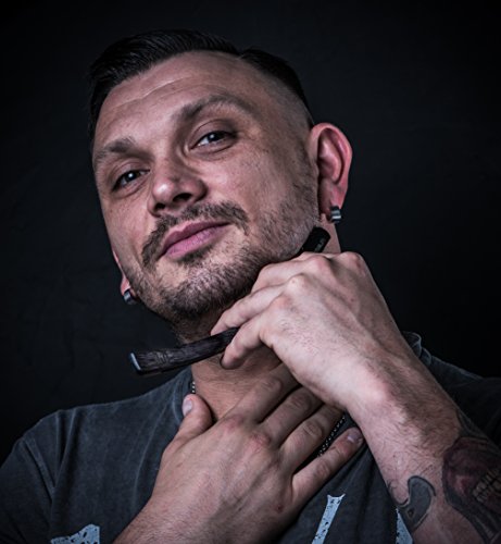 urwunder preciso Premium de navaja de afeitar Afeitado con estuche de viaje de piel y cuchillas de repuesto con instrucciones | Modelo beardo | Ideal para la Incluso de afeitado o para afeitado Lassen