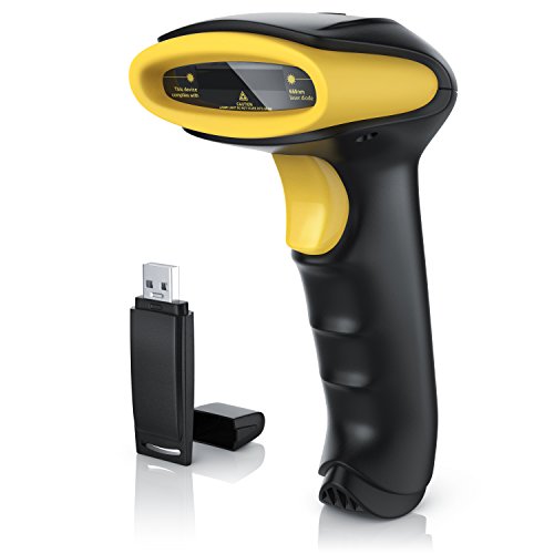 USB 2,4G Lector Código Barras - Escáner de Codigos Inalámbrico - Wireless Barcode Scanner - Escaner laser de mano Lector de mano