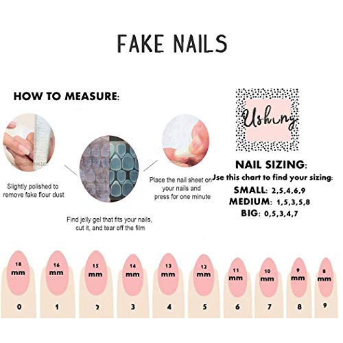 Ushiny Stiletto Uñas postizas Brillante Cubierta completa Uñas postizas Rojo Artificial Uñas postizas artificiales Presione las uñas postizas para mujeres y niñas (24 piezas)