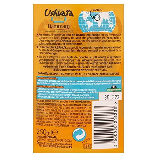 Ushuaia, Geles de ducha onagra y azahar, pack of 3x 250 ml