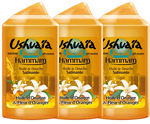 Ushuaia, Geles de ducha onagra y azahar, pack of 3x 250 ml