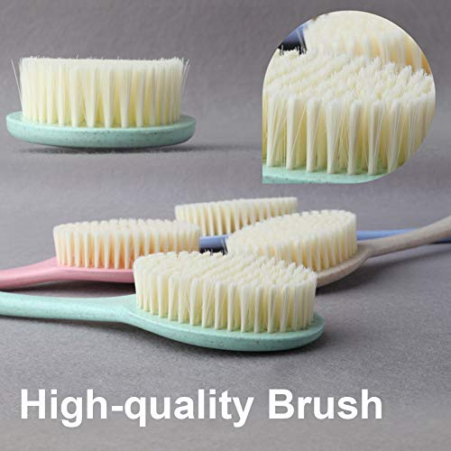 Usmascot - Cuerpo Cepillo, Cepillo Espalda Ducha, Natural Paja de Trigo Cepillo de Mango Largo, Limpiar Espalda y Euerpo, Exfoliación, Masajee, SPA, Anti celulitis, Obtener Piel Suave (Beige)