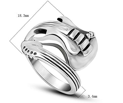 USUASI moda estilo coreano apertura masculina y femenina solo anillo titanio anillo de acero par accesorios rock música guitarra anillo SA711 Plateado
