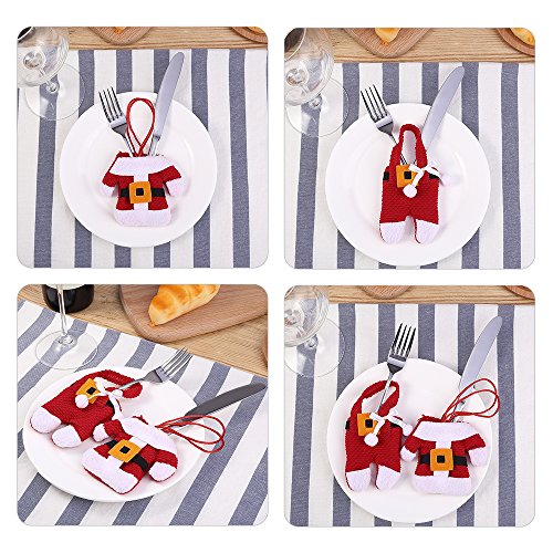 Uten 6PCS Bolsillos de Navidad Bolsillos Mesa de Cena Decoración Decoraciones Bolsa de Cubiertos de Navidad