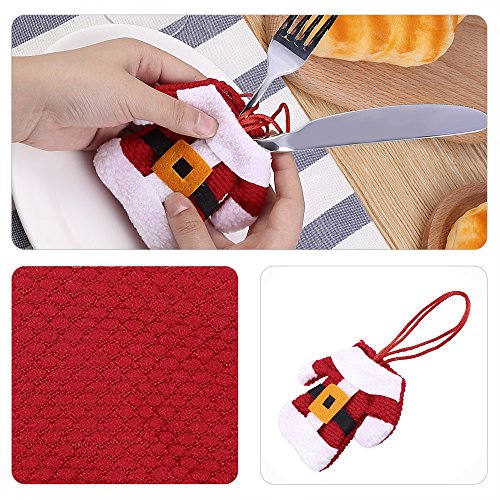 Uten 6PCS Bolsillos de Navidad Bolsillos Mesa de Cena Decoración Decoraciones Bolsa de Cubiertos de Navidad