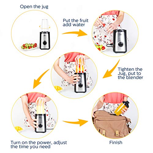 Uten Batidora Multifuncional, Batidora para Smoothie, Picadora de Carne, Molinillo de Café, 5 en 1 Multifunción para Batidoras, Picadas, Salsas y Carne Picada,(220W, 22,000 RPM/Minutos)