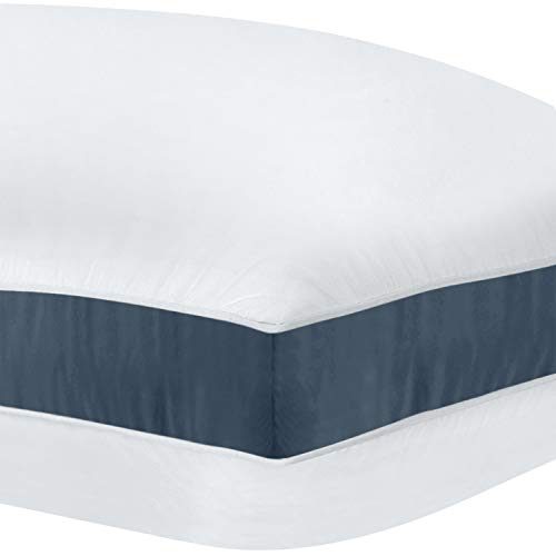 Utopia Bedding Almohada (2 Unidades) - Funda de Mezcla de Algodón - Fibra Hueca Virgen Siliconada - Almohada Suave de fácil Cuidado (Azul Marino, 45 x 66 cm)
