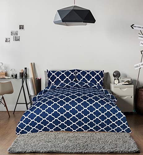 Utopia Bedding Juego de Funda de Edredón - Microfibra Funda de Nórdica y 2 Fundas de Almohada (Cama 135/150, 230x220cm, Azul Marino)