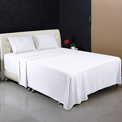 Utopia Bedding Juego Sábanas de Cama - Microfibra Cepillada - Sábanas y 2 Fundas de Almohada - (Cama 135, Blanco)