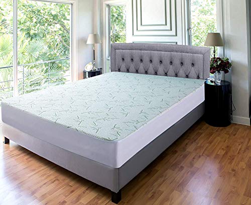 Utopia Bedding Protector de colchón Impermeable de bambú Funda de colchón y Ajustable (150 cm x 200 cm x 30 cm)