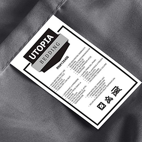 Utopia Bedding Sábana Bajera Ajustable - Bolsillo Profundo - Microfibra Cepillada - (Gris, 150 x 200 cm)