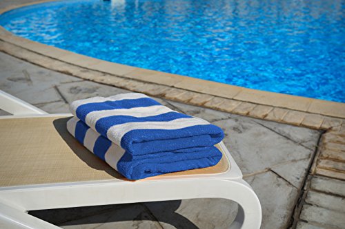 Utopia Towels - Toalla de piscina grande con toalla de playa en Cabana Stripe, paquete de 4, 100% algodón, cuidado fácil, máxima suavidad y absorbencia 76 x 152 cm (30 X 60 Inch)