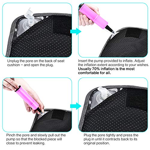 UUQ El Cojín Inflable Ortopédico Apoyo Lumbar Brindan Alivio para el Dolor de Espalda, Ciática, Coxis, Cojines Ergonómico para Silla para el Hogar, Oficina,Coche