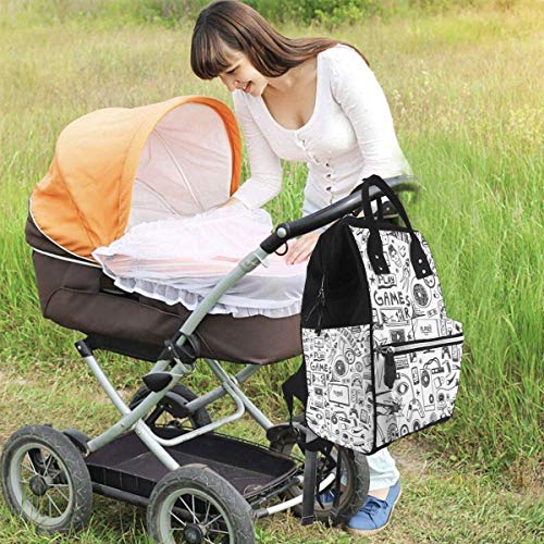 UUwant Mochila de pañales Momia Large Capacity Diaper Backpack Travel Manager Baby Care Replacement Bag Nappy Bags Mummy Backpack,(Online Gaming Rules