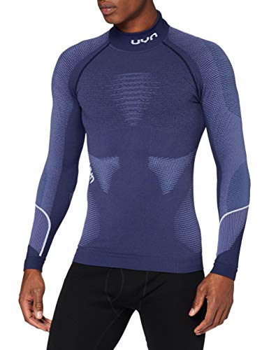 UYN Man Ambityon UW LG_SL. Turtle Neck Camiseta Interior Funcional, Hombre, Azul Oscuro/Azul/Blanco, S-M