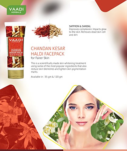 Vaadi Herbals - Máscara de sándalo y azafrán orgánica - Todo tipo de piel - 2 x 120 g