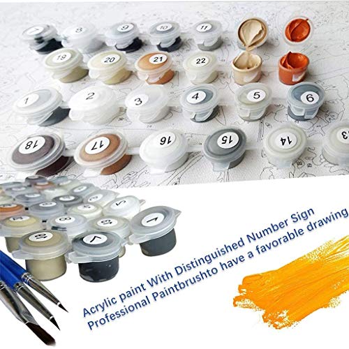 Vacio Pintura por Números para Adultos DIY Pintura al óleo sobre Peatón con Paraguas en día lluvioso Lienzo Pintar por Numeros para Adultos Principiantes 40x50cm (Sin Marco)