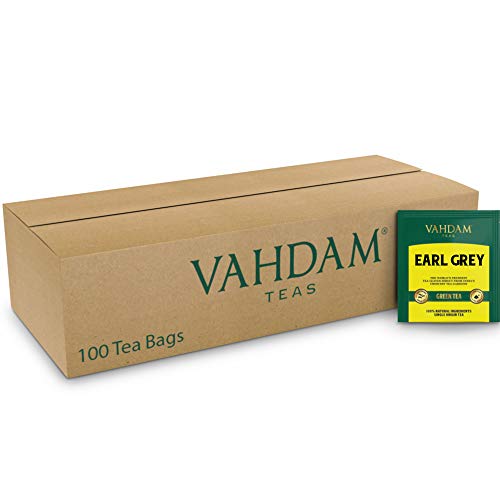 VAHDAM, Té Verde Cítrico Earl Grey, 100 Unidades | Bolsitas Té Earl Grey | Bolsitas Té Verde 100 Count | 100% Desintoxicación Natural Té Adelgazante | Preparar Caliente Helado