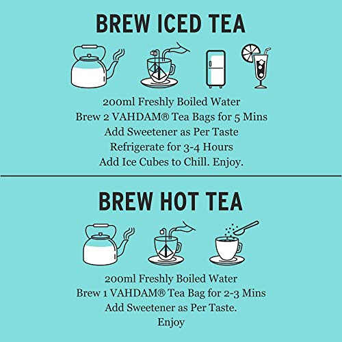VAHDAM, té verde dulce de desintoxicación del Himalaya | 30 bolsitas de té (juego de 2) | Té de desintoxicación 100% natural | Hojas de té verde, Stevia, Cúrcuma, Shatavari, Cardamomo, Ashwagandha