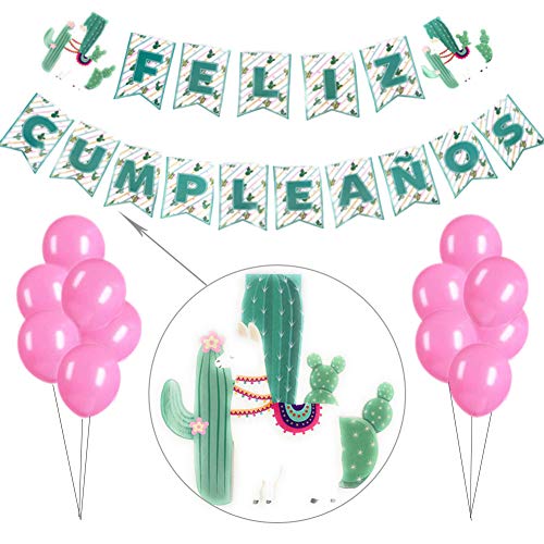Vajilla Cumpleaños niña de llama, Decoraciones Fiesta Cumpleaños Infantil de Alpaca Cactus y Cubiertos Desechable de Plásticos - Kit Cumpleaños Infantil para 18 Invitados