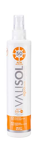 Valisol Agua Solar SPF 50. Crema solar bronceadora. Protege Hidrata-300ml.