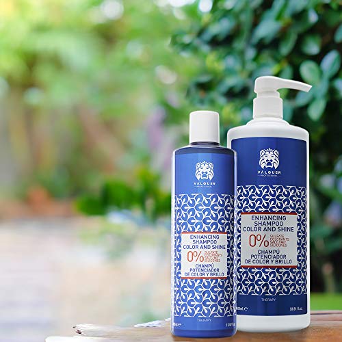 Válquer Profesional Champú Potenciador color y brillo Zero % sin sal, sin sulfatos, sin parabenos y sin Siliconas. Cabellos teñidos - 400 ml