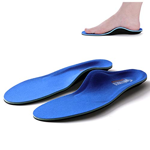 Valsole Plantillas Ortopédicas soportes de arco y talones la absorción de choque- para el dolor de talón, pie plano, Fascitis Plantar, dolor de rodilla y espalda (38-39 EU (250mm), V107C-Azul)