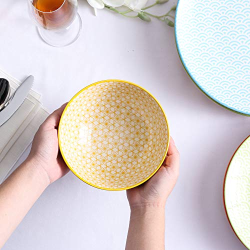 Vancasso Natsuki cuenco de porcelana de 4 piezas, cuencos de cereal Ø 15.2 cm, multicolor, cuencos de postre cuenco de ensalada