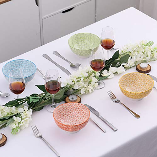 Vancasso Natsuki cuenco de porcelana de 4 piezas, cuencos de cereal Ø 15.2 cm, multicolor, cuencos de postre cuenco de ensalada