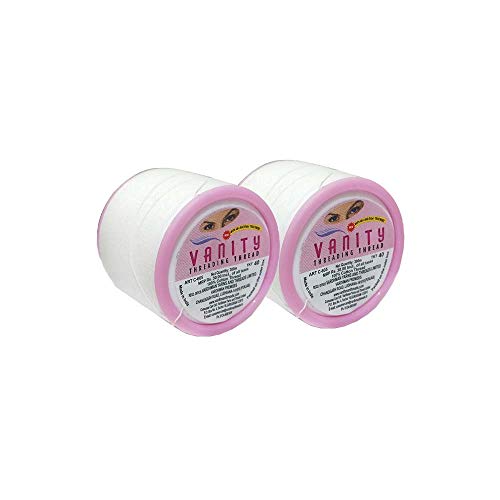 Vanity - 2 bobinas de 300 m para depilación con hilo de cejas, hilo extra suave y fuerte, anti bacteriano