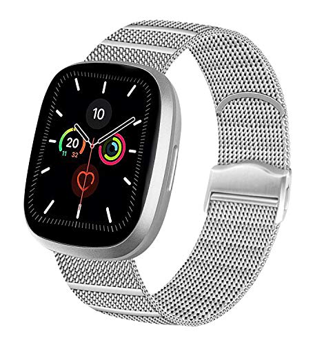 Vanjua Metal Correa Compatible con Apple Watch Correa 44mm 42mm 38mm 40mm,Pulsera de Repuesto de Inoxidable Correa para iWatch Series 6 5 4 3 2 1,Mujer y Hombre (38mm/40mm, 01 Plata)