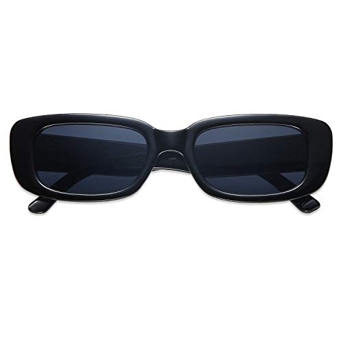 VANLINKER Gafas de sol rectangulares para hombre, protección UV, pequeño y ancho con marco retro, a la moda, estilo vintage de los años 90