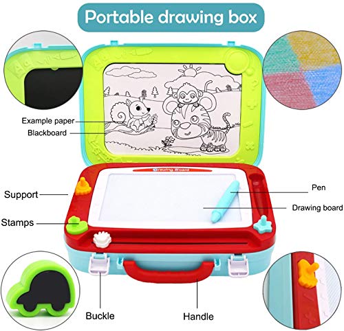 Vanplay Pizarra Mágica para Niños, 2 en 1 Caballete Doble Cara Bibujo Tablero del Doodle Magneticos de los Niños para 3 4 5 Años