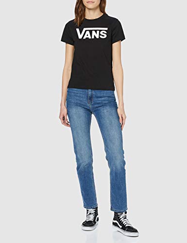 Vans Flying V Crew tee Camiseta, Negro (Black Blk), 38 (Talla del Fabricante: Medium) para Mujer