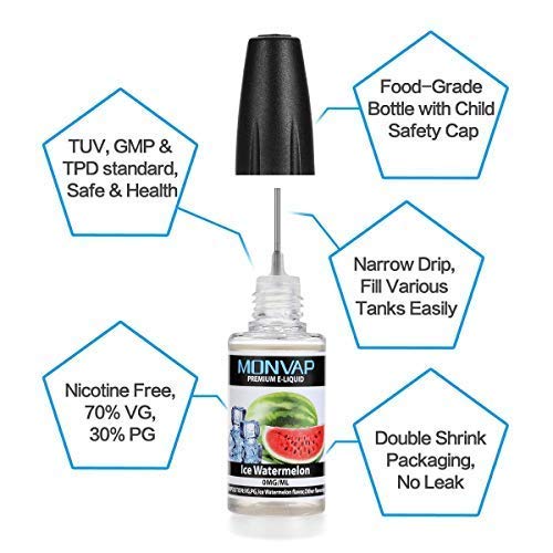 Vaper Cigarros Electronicos, MONVAP M2 Ecig, 2 * Vape Pen + 5* E Liquido, 1.6ohm 2ml, Battería Recargable Cigarrillos Electronicos, E Cigarette Sin Nicotina 0.0mg (M2)