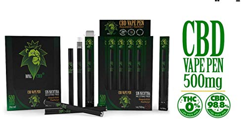 Vaporizador CBD 500 MG, Vape aceite CBD, Vaper Electrónico Desechable Sin batería Sin nicotina Sabor Cannabis Color Negro