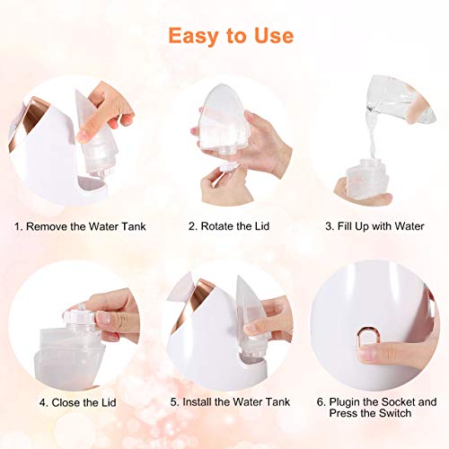 Vaporizador Facial, Nivlan Profesional Sauna Facial Spa, Nano Ionic Hot Device Tools Limpieza profunda, poro Espinillas Vaporizer Electronic Personal Skin Care