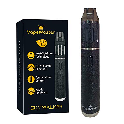Vaporizador hierba seca VapeMaster Skywalker, Tecnología Heat-Not-Burn, cámara de cerámica para calefacción estéreo, control de temperatura, 2000 mAh batería, vapor puro, sin nicotina