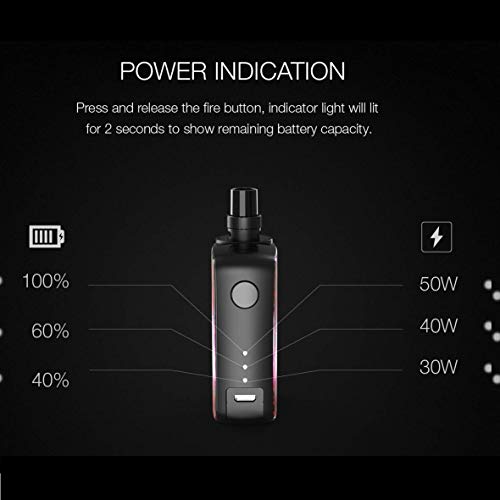 Vaptio Kit de cigarrillo electrónico original Fusion SP vape con batería incorporada de 1500 mAh 2 ml Potencia de salida del ecig del atomizador 50 w Sin E Líquido Sin nicotina (Marina)