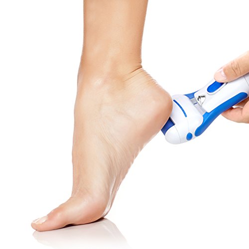 VARA removedor eléctrico de durezas, resistente al agua, con 4 rodillos de repuesto, a batería - ¡para unos pies sedosos, suaves y bien cuidados!