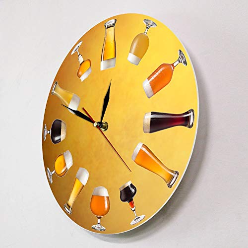 Vario Cold Craft Beer Reloj de Pared Elaboración de Cerveza Reloj silencioso Reloj artístico Home Brewer Celebrate Beer Diversity Wall Art Decor