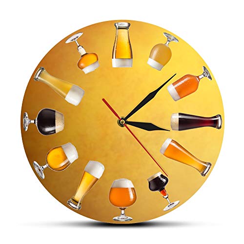 Vario Cold Craft Beer Reloj de Pared Elaboración de Cerveza Reloj silencioso Reloj artístico Home Brewer Celebrate Beer Diversity Wall Art Decor