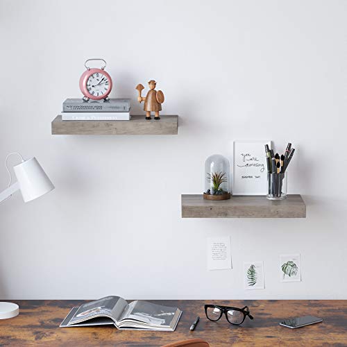 VASAGLE Estante Flotante, Estante de Pared para Fotos, Decoraciones, en Salón, Cocina, Pasillo, Dormitorio, Baño, Greige LWS024M01