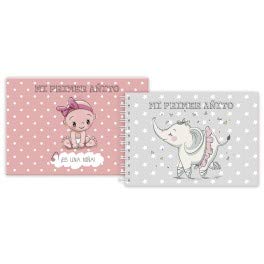 Vasara Diario Mi Primer Añito Niña - Diarios para Regalos de Recién Nacidos Bebés, Albumes Originales